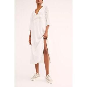 NEW Free People Daybreak Midi Dress in White Size Large
